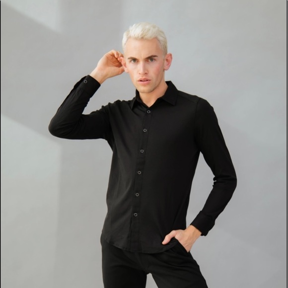 Men’s Raffi Marqee Black Button Down - Picture 1 of 2